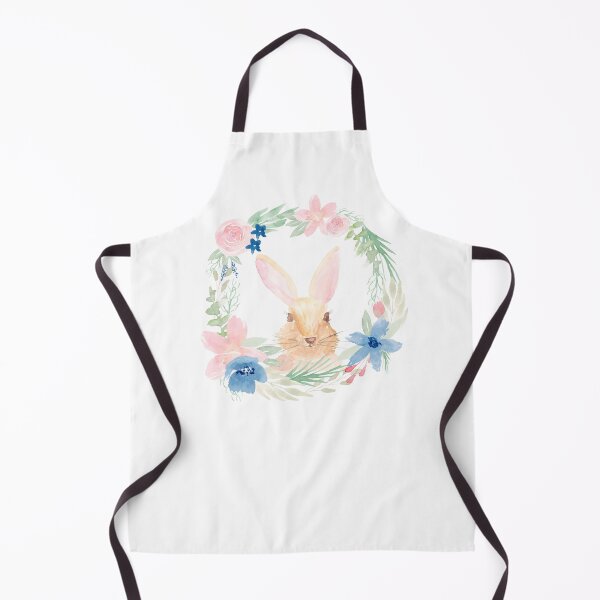 Item preview, Watercolor Bunny Rabbit in a Floral wreath designed and sold by Harpley Design Studio.