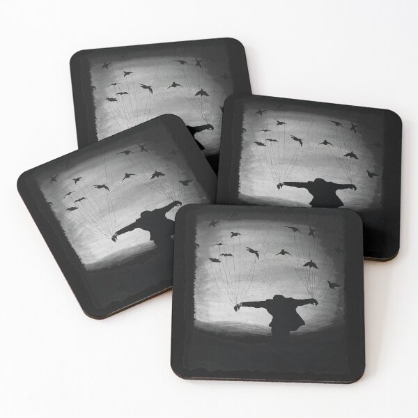 Item preview, Man In flight with ravens designed and sold by jesseladret.