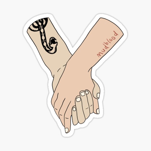 Dramione holding hands Sticker