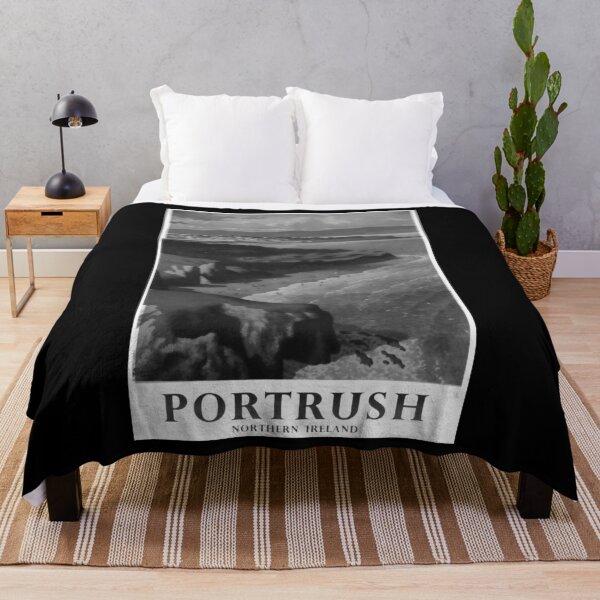 Item preview, Portrush Noire retro poster designed and sold by CorasPosters.