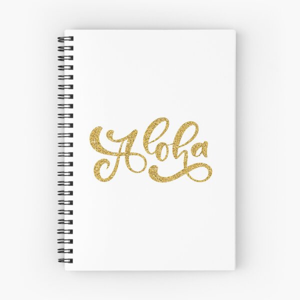 Item preview, Hawaiian symbol ~ Aloha hand lettering ~ Gold glitter on white designed and sold by oceanys.