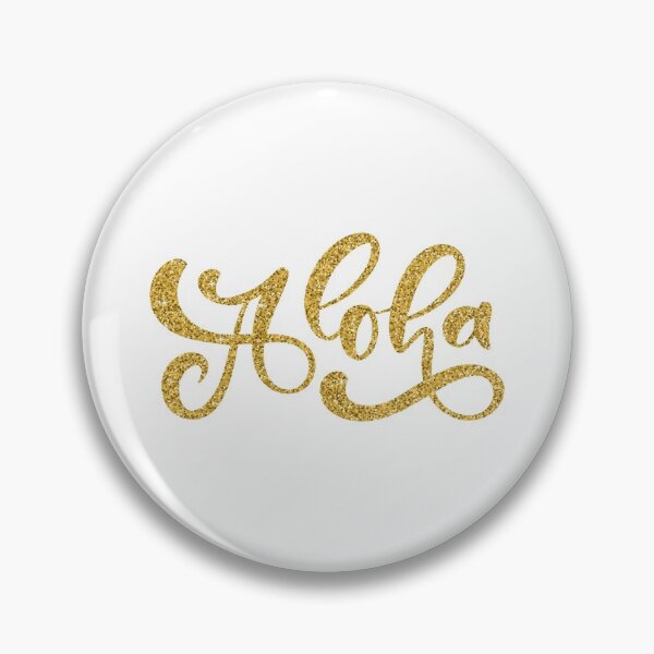 Item preview, Hawaiian symbol ~ Aloha hand lettering ~ Gold glitter on white designed and sold by oceanys.