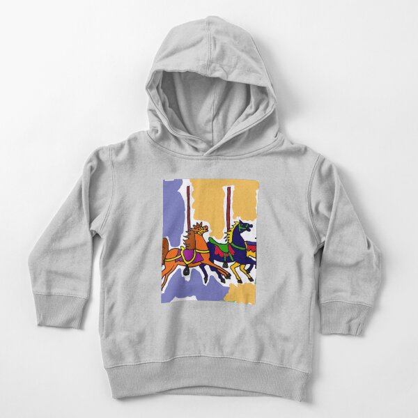 Cool Carousel Horses Art Toddler Pullover Hoodie