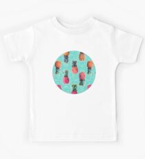 From Pineapple to Pink - tropical doodle pattern on mint Kids Tee