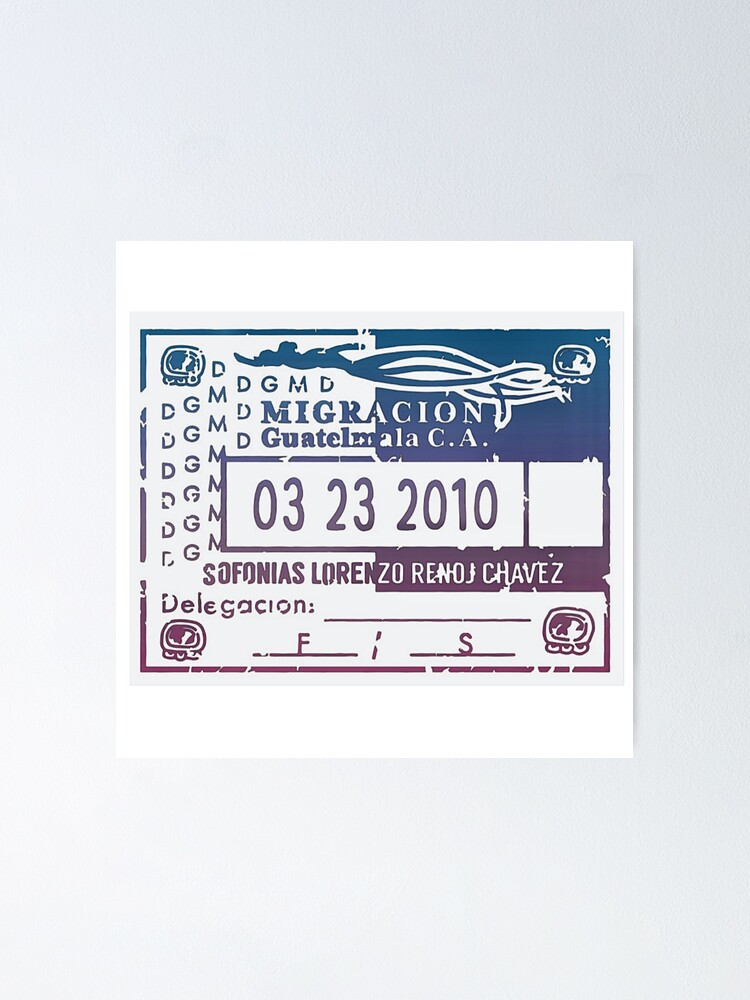 Guatemala City Passport Stamp Poster