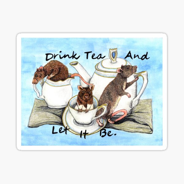 Rat Tea Party Sticker