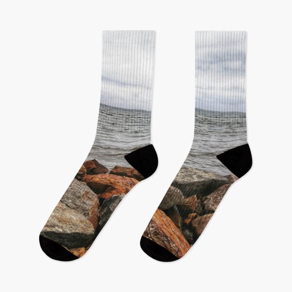 Item preview, Ocean and rocks on a cloudy day designed and sold by To-the-T.