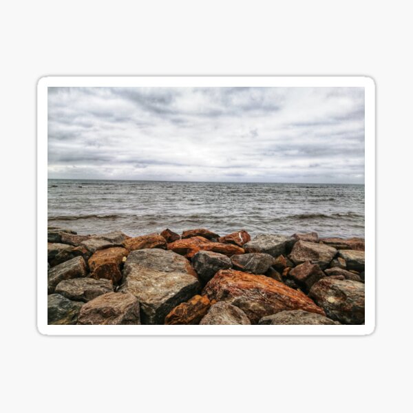 Item preview, Ocean and rocks on a cloudy day designed and sold by To-the-T.