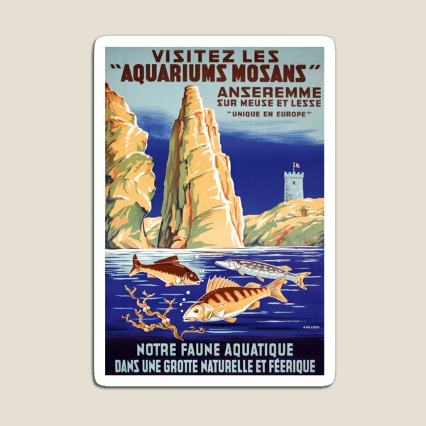 Artikel-Vorschau von Visitez les Aquariums Mosans retro poster, designt und verkauft von CorasPosters.