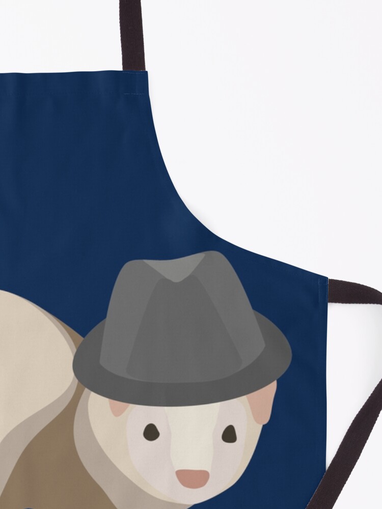 Alternate view of NDVH Ferret Wearing a Trilby Apron