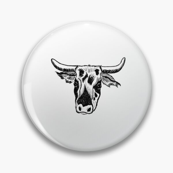 Item preview, Steer Cow Cattle Illustration Black and White designed and sold by kholowell.