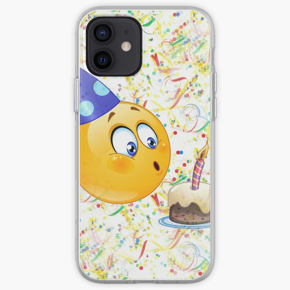 Coque Iphone Joyeux Anniversaire Emoji Par Gossiprag Redbubble