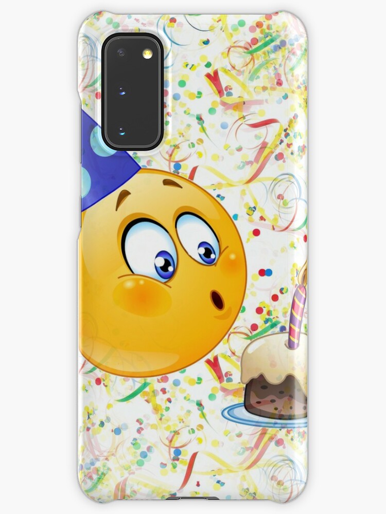 Coque Et Skin Adhesive Samsung Galaxy Joyeux Anniversaire Emoji Par Gossiprag Redbubble