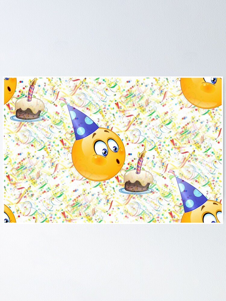 Happy Birthday Emoji Poster By Gossiprag Redbubble