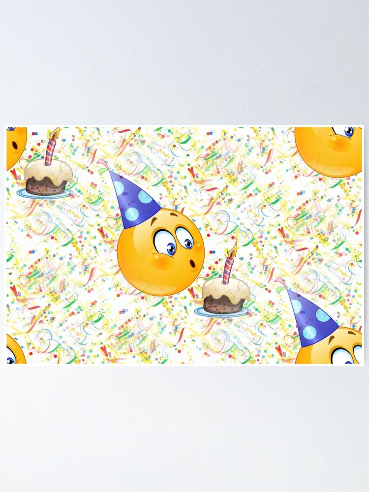 Poster Joyeux Anniversaire Emoji Par Gossiprag Redbubble