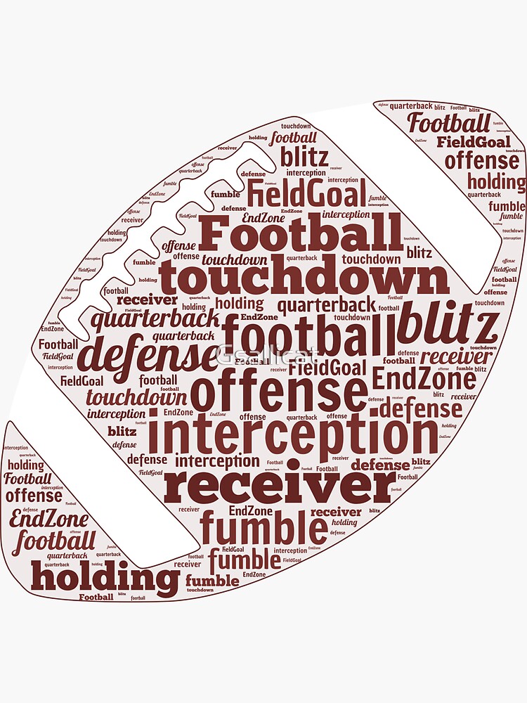 "Football Fan Word Art, Subway Art, Word Cloud" Sticker for Sale by Gsallicat Redbubble