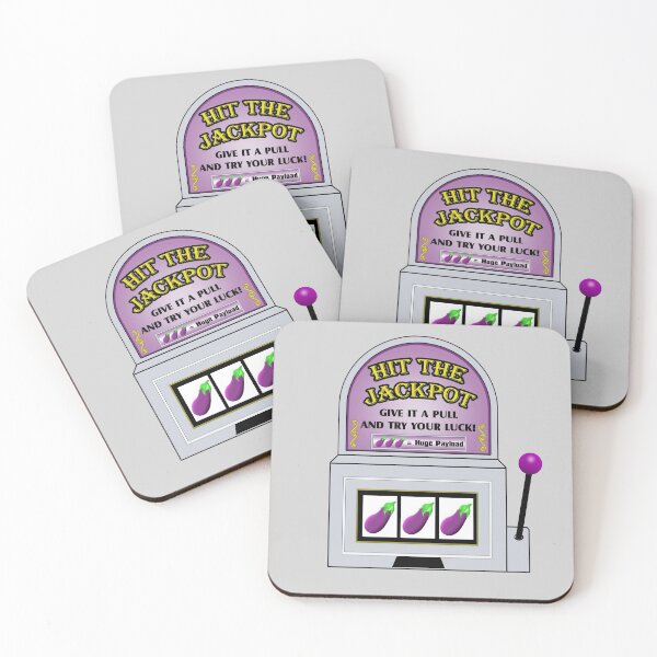 Item preview, Hit The Jackpot Eggplant Slot Machine designed and sold by Robirk.