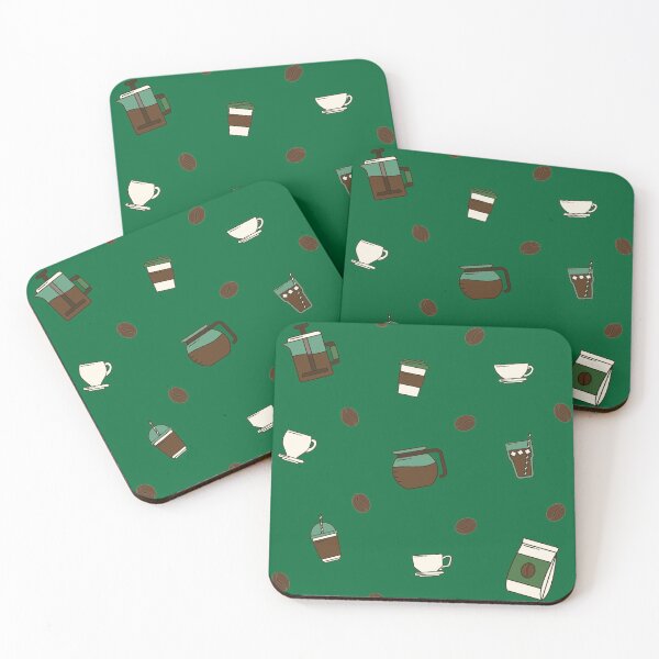 Item preview, Coffee Obsession, Pattern - Green designed and sold by ElegantTangent.