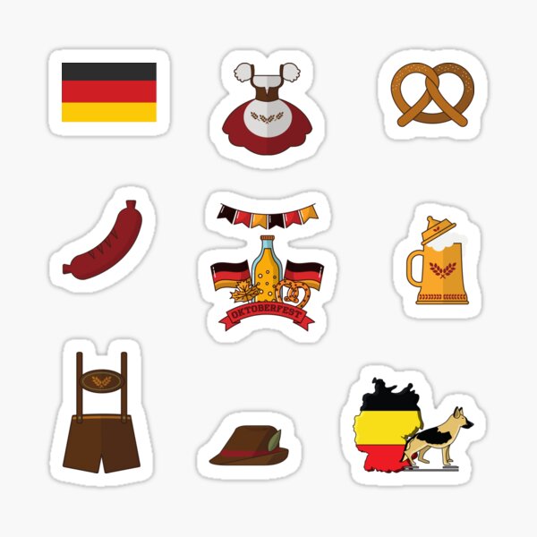 Artikel-Vorschau von Germany German Sticker Pack, designt und verkauft von Uttershirt.