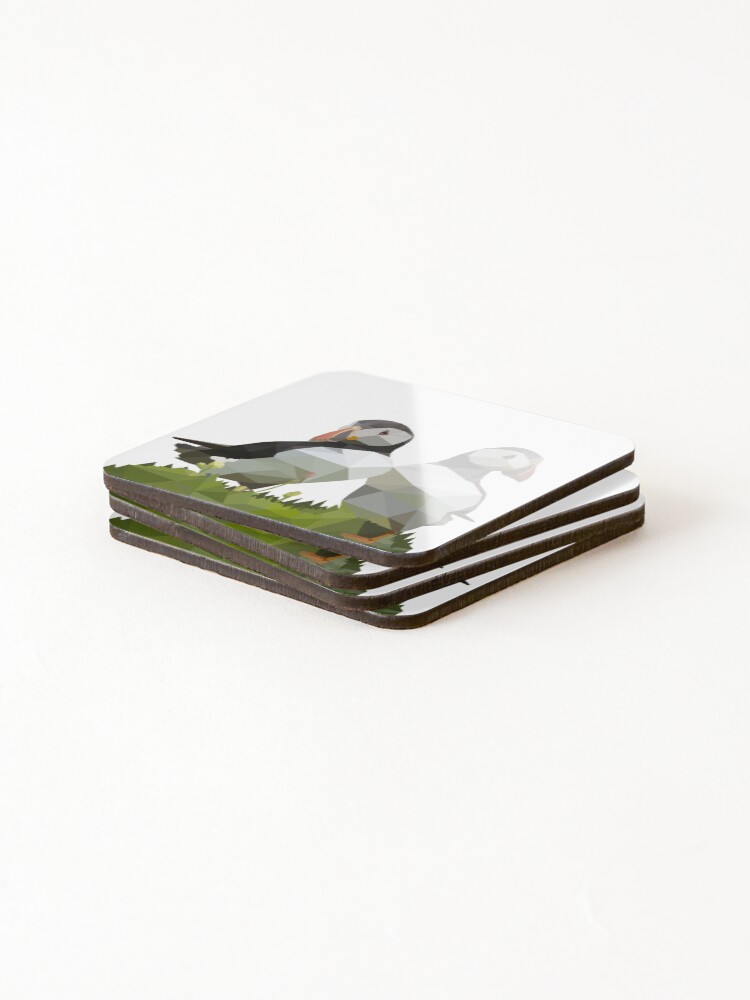 Thumbnail 4 of 5, Coasters (Set of 4), Puffin Love designed and sold by RKSDESIGN.
