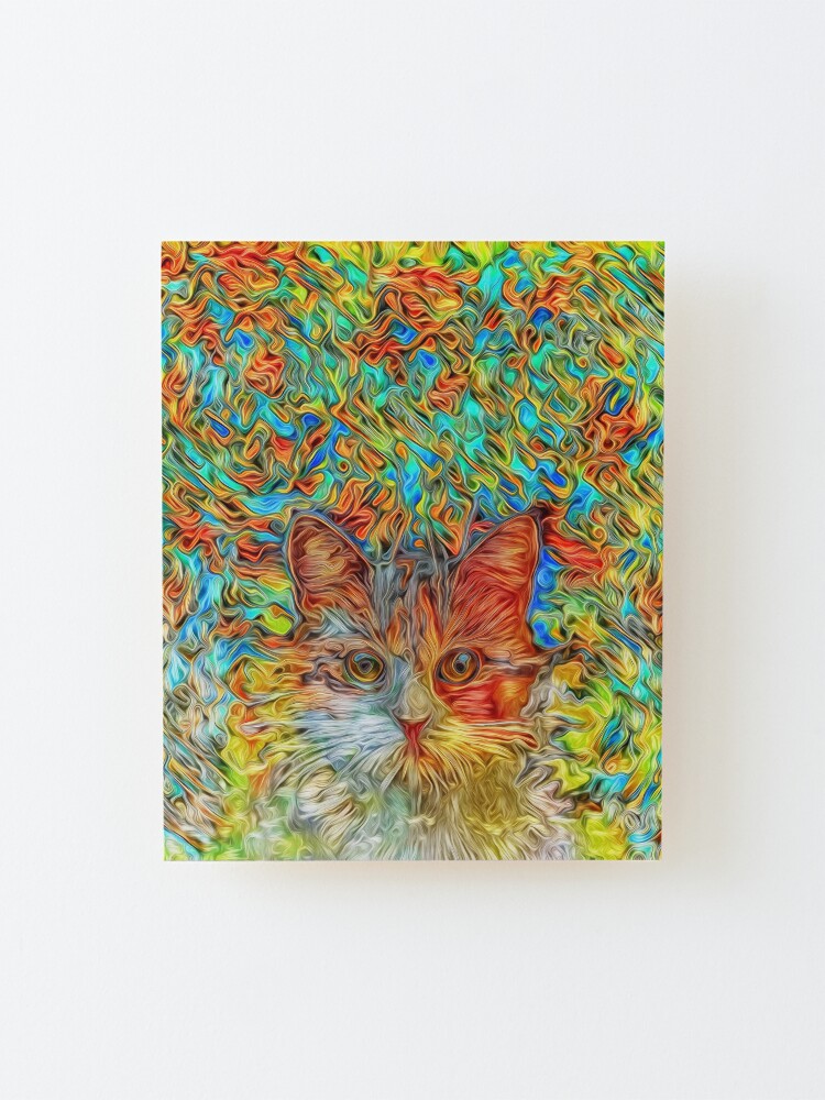 Alternate view of Abstract Cat Mounted Print
