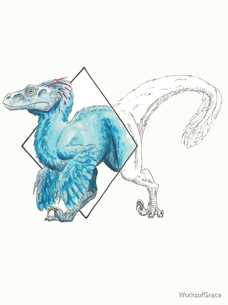 Aperçu 6 sur 6. Sweatshirt épais avec l'œuvre Diamond Raptor créée et vendue par WhiteThorneGoods.