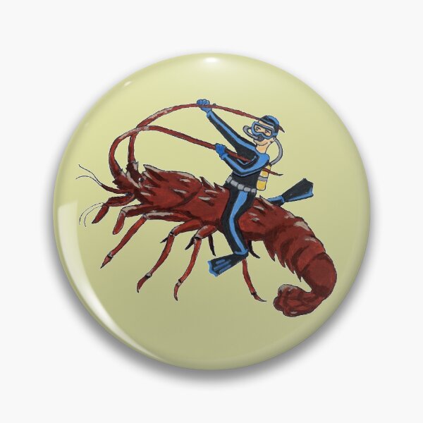 Item preview, Vintage Spiny Lobster Diving with Scuba Diver URM designed and sold by urmaddad.