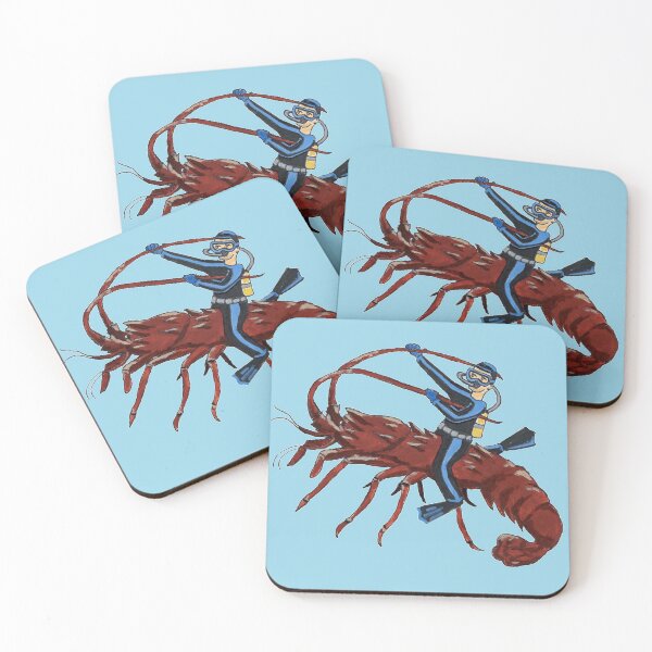 Item preview, Vintage Spiny Lobster Diving with Scuba Diver URM designed and sold by urmaddad.