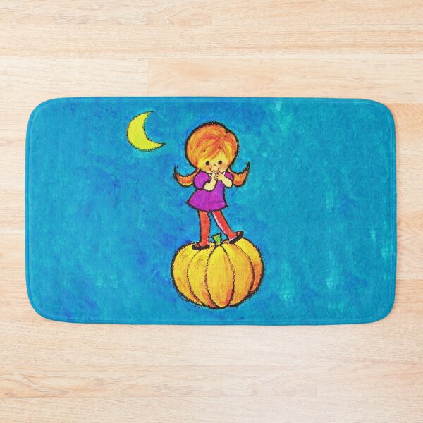 Item preview, "Pigtail Patty" Blue Moon Pumpking Vintage Retro Style Girl Fall Halloween Holiday designed and sold by CanisPicta.