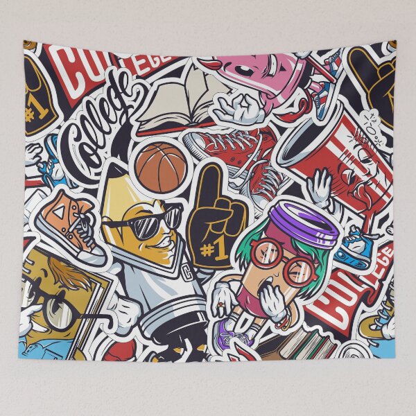 Item preview, Vintage College Colorful Seemless pattern Deadfamous designed and sold by Dead-Famous.