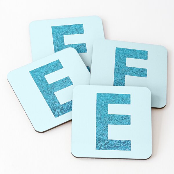 Item preview, The Letter E - Monogram in Blue Pool Water designed and sold by Bumblefuzzies.