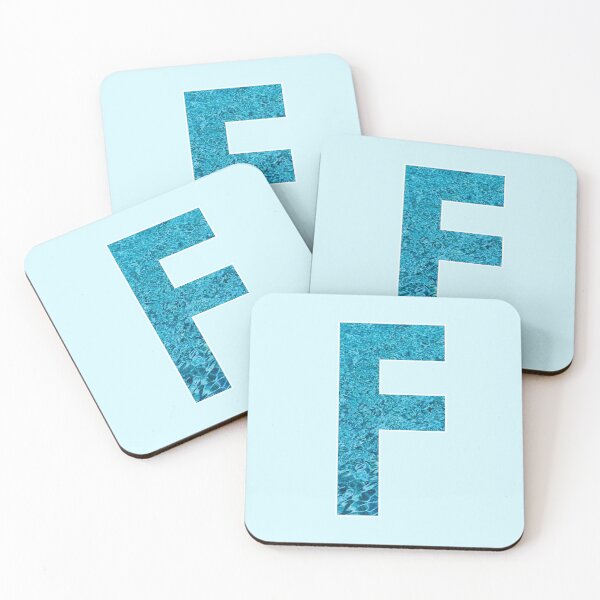 Item preview, The Letter F - Monogram in Blue Pool Water designed and sold by Bumblefuzzies.