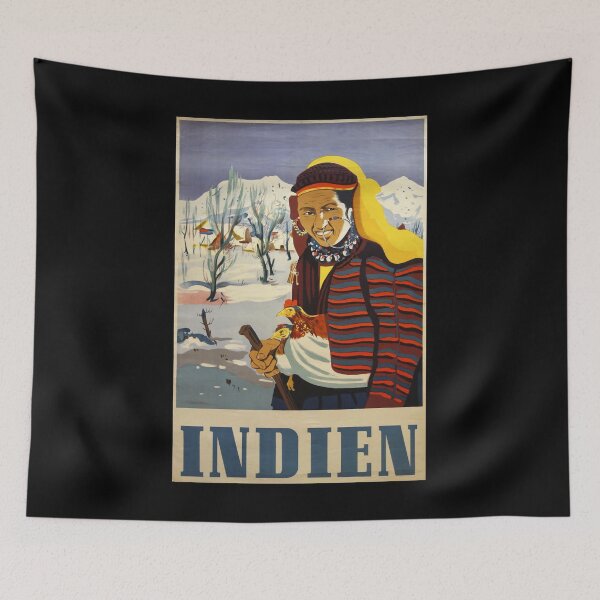 Item preview, Indien retro poster designed and sold by CorasPosters.
