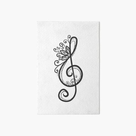 Item preview, Treble Clef with floral elements  designed and sold by harpleydesigns.