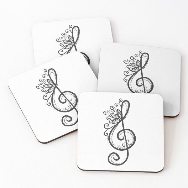 Item preview, Treble Clef with floral elements  designed and sold by harpleydesigns.