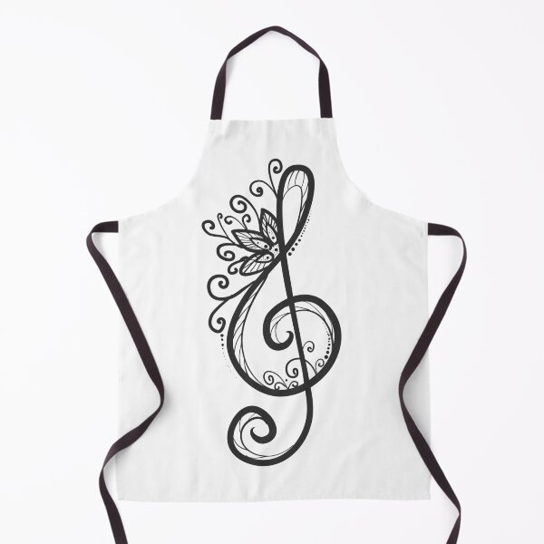 Item preview, Treble Clef with floral elements designed and sold by harpleydesigns.