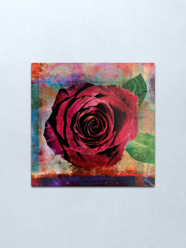 Alternate view of Red Rose Metal Print