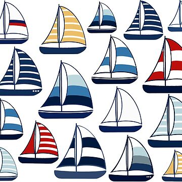 Vorschaubild zum Design Blaues, rotes, gelbes Segelbootmuster von oeschi
