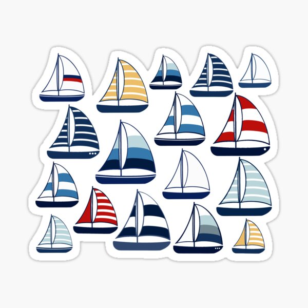 Item preview, Blue, Red, Yellow Sailboat Pattern designed and sold by oeschi.