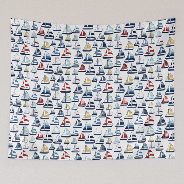 Item preview, Blue, Red, Yellow Sailboat Pattern designed and sold by oeschi.