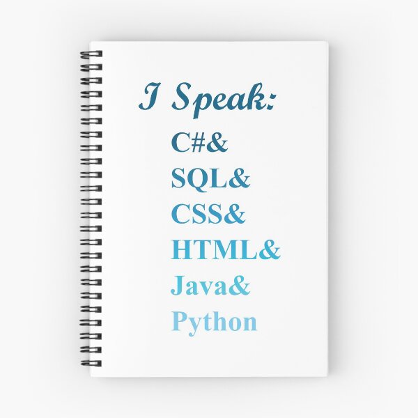 Item preview, I speak coding, programming languages, blue, sharp ,sql, css, html, java, python designed and sold by catnamedtiffany.