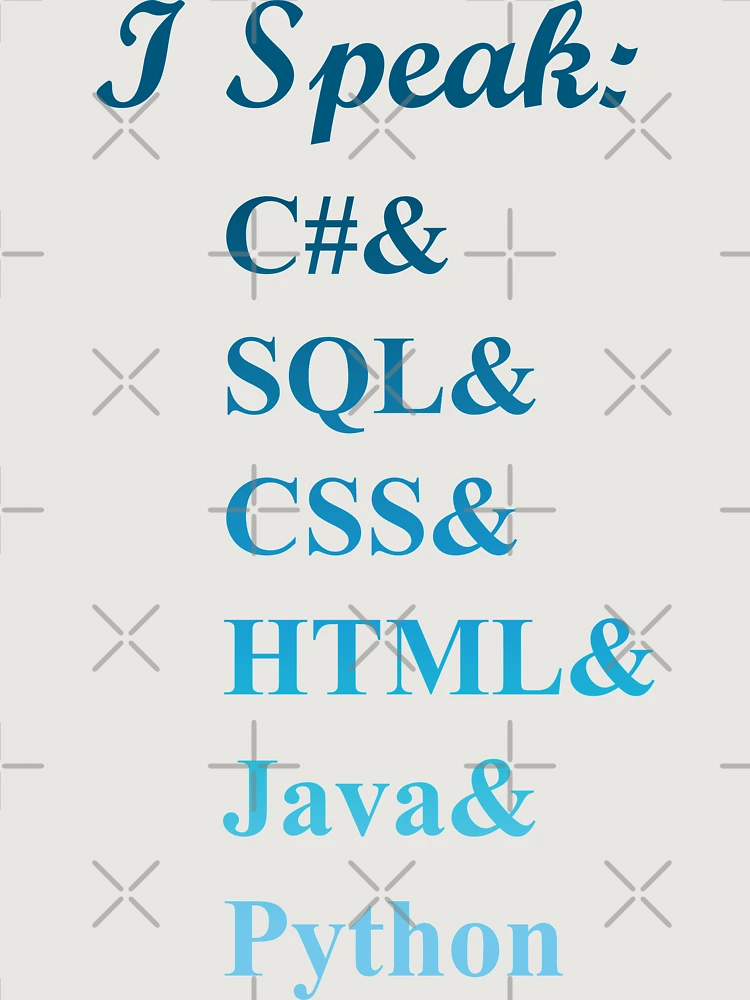 Aperçu 6 sur 6. Sweat à capuche oversize premium avec l'œuvre Je parle codage, langages de programmation, bleu, sharp, sql, css, html, java, python créée et vendue par catnamedtiffany.