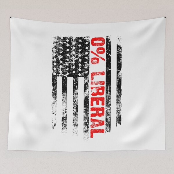 Item preview,  Zero Percent Liberal - Pro Conservative Anti Liberal American Flag designed and sold by Sutra-Lotus-Co.