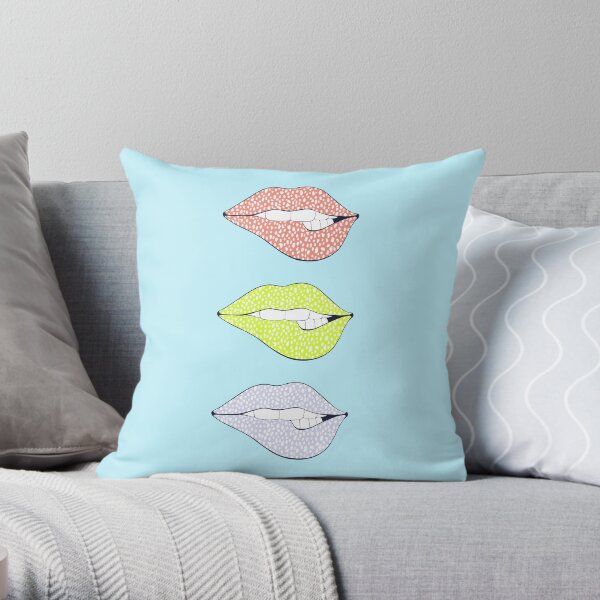 Lip Bite Dalmatian Throw Pillow