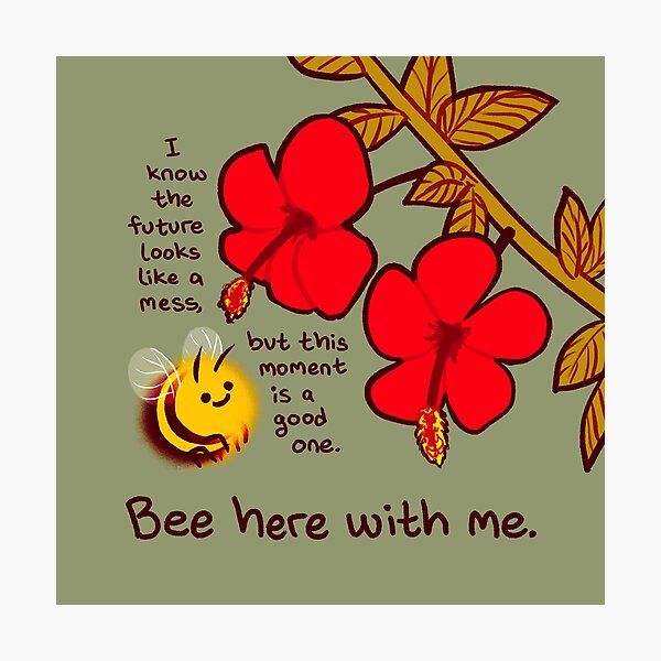 Item preview, "Bee Here With Me" Hibiscus Bumblebee designed and sold by thelatestkate.