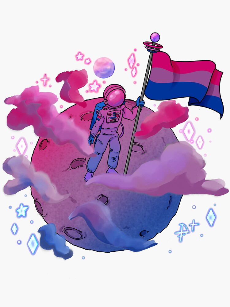 Bi Pride Astronaut  Sticker for Sale by AudgePodgeArt
