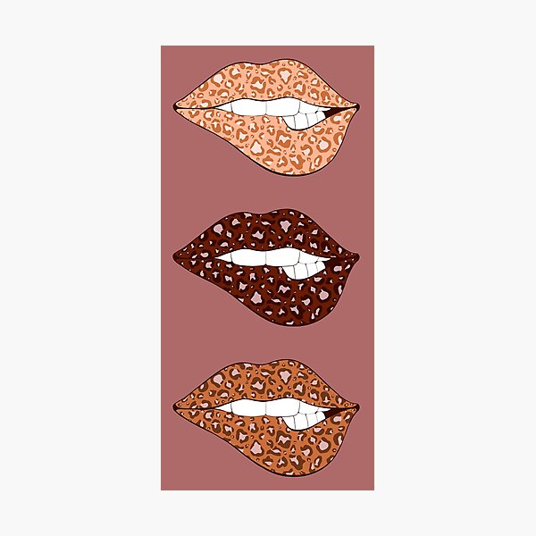 Lip Bite Leopard Photographic Print