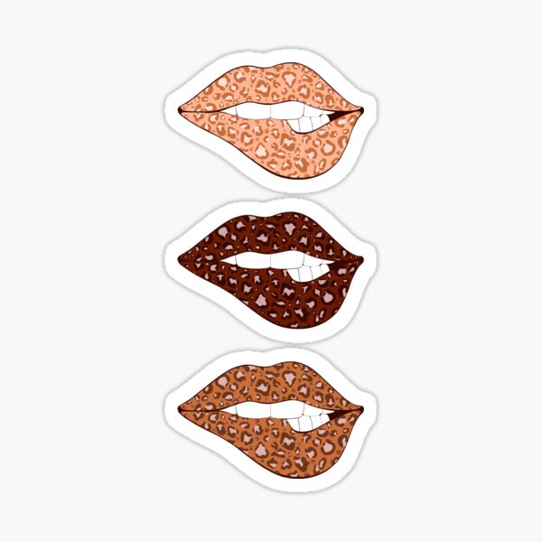 Lip Bite Leopard Sticker
