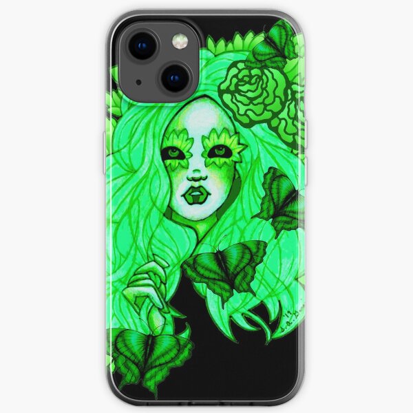 Shades Of Emerald Fantasy Fairy Portrait iPhone Soft Case