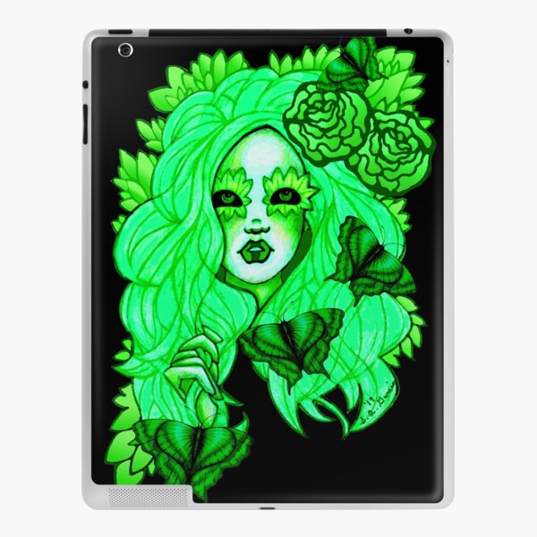 Shades Of Emerald Fantasy Fairy Portrait iPad Skin
